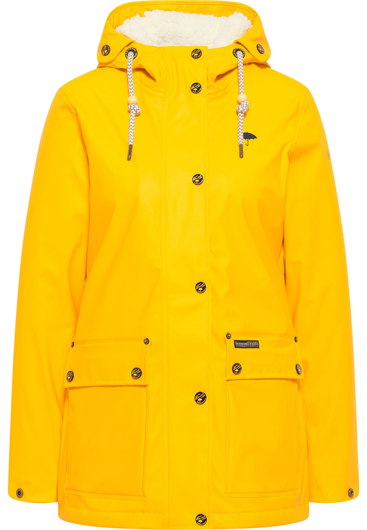 Schmuddelwedda Damen-Regenjacke mit Teddyfutter