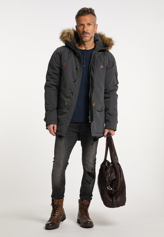 DreiMaster Vintage Herren wattierte Winterjacke