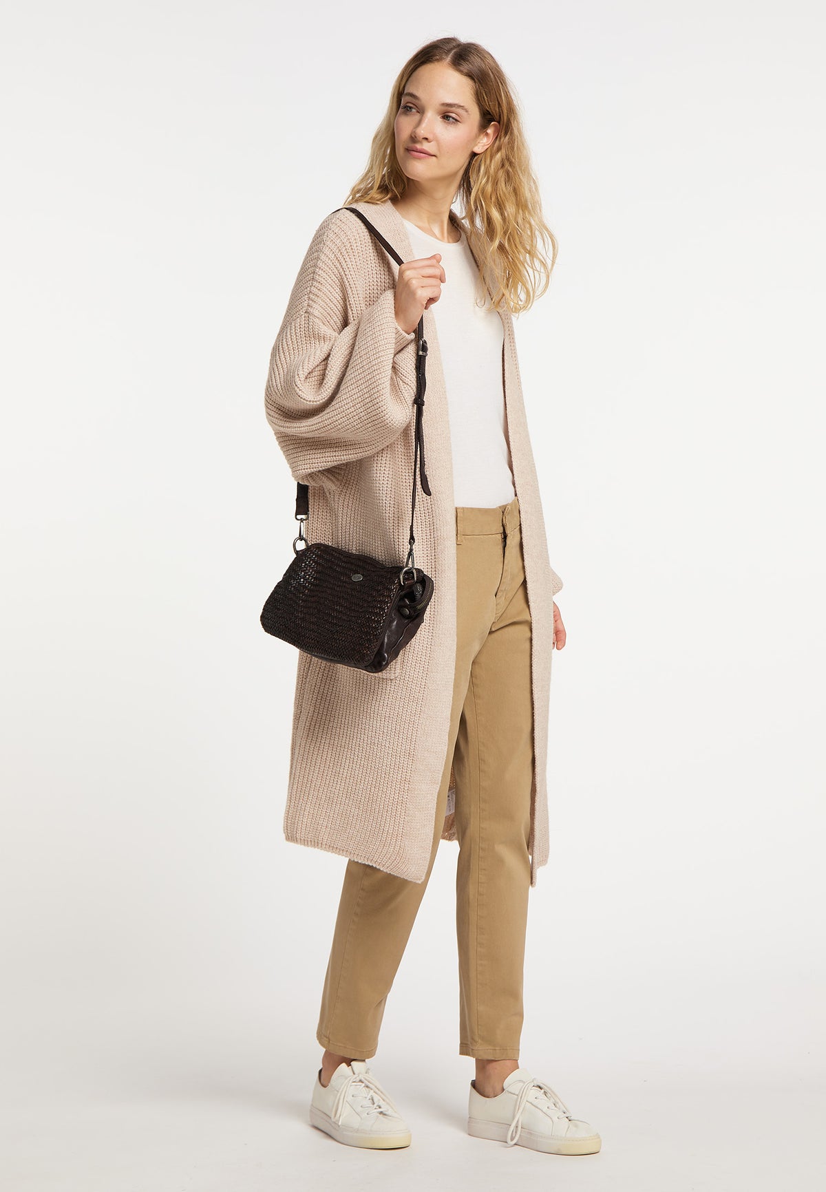 DreiMaster Vintage Damen-Umhängetasche aus Leder