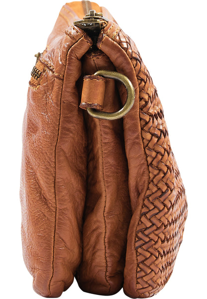 DreiMaster Vintage Damen-Umhängetasche aus Leder