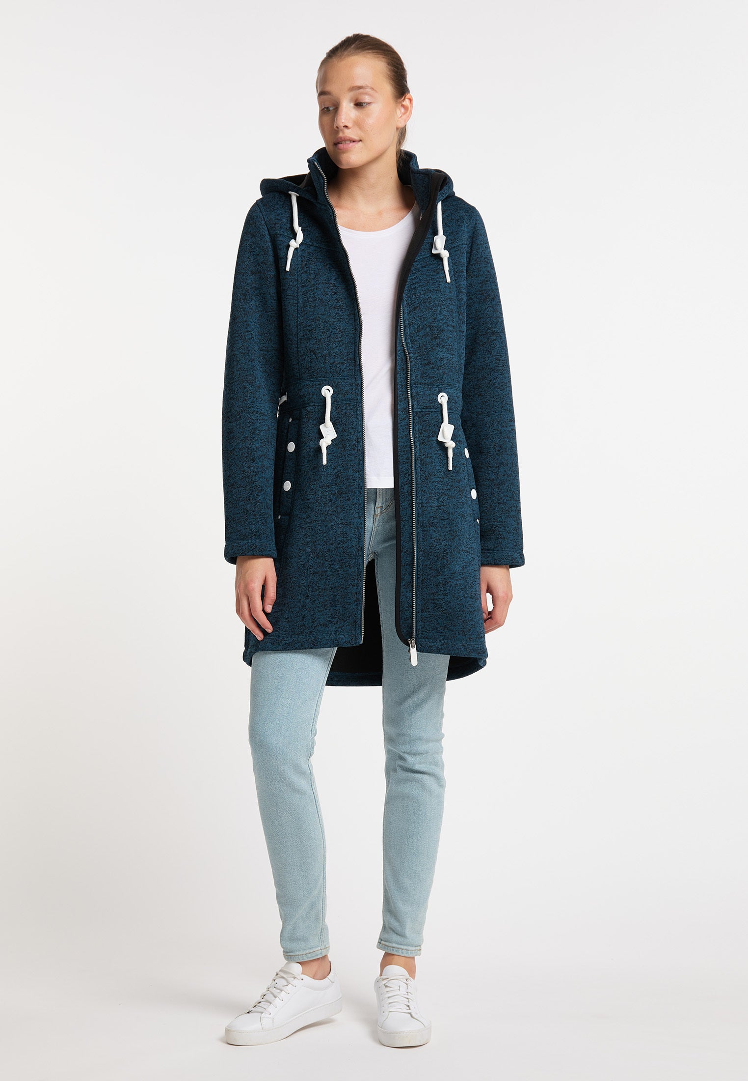 ICEBOUND damski dzianinowy płaszcz polarowy