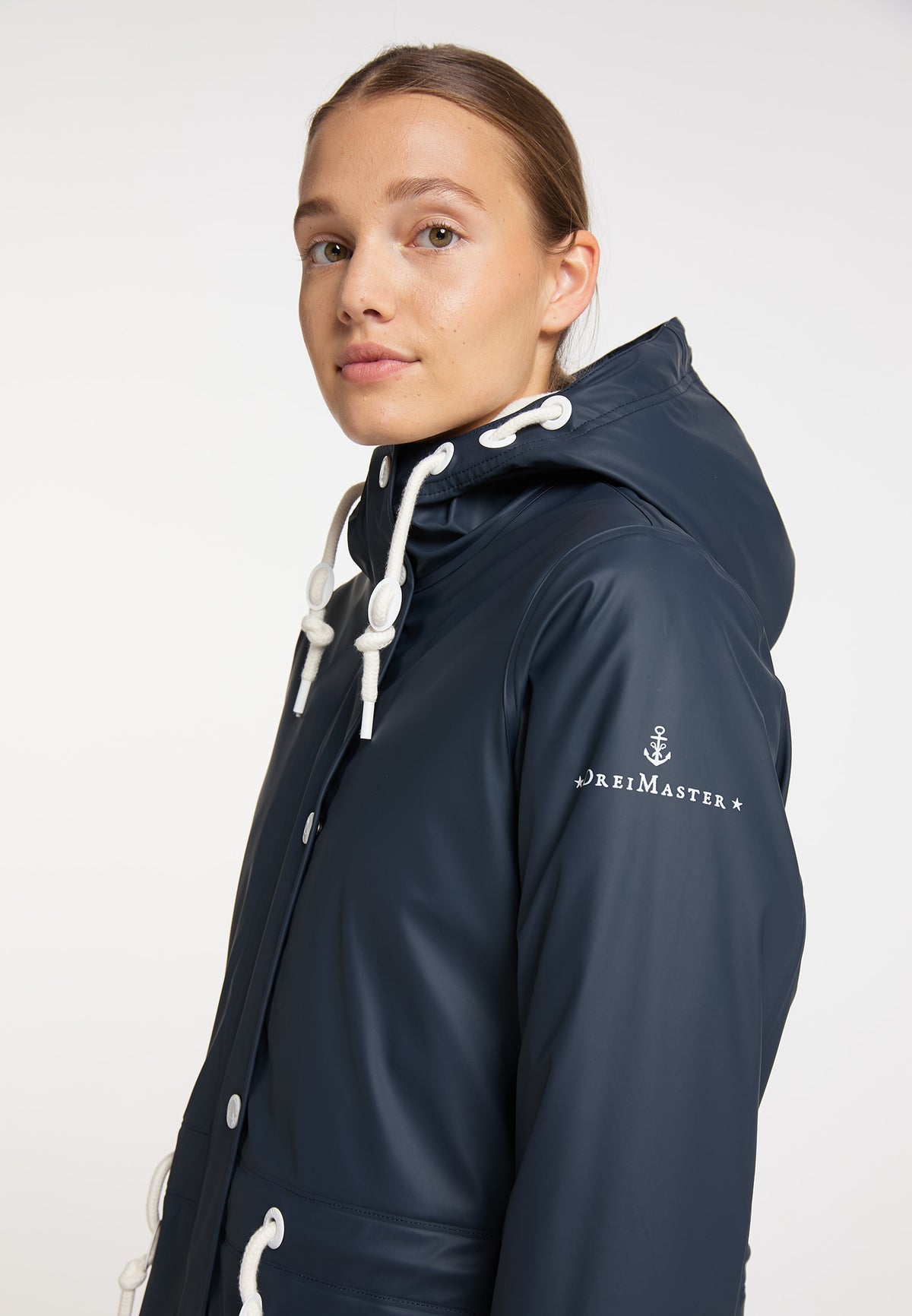 DreiMaster Maritim Women's Regenmantel mit Faux Fur Innenfutter