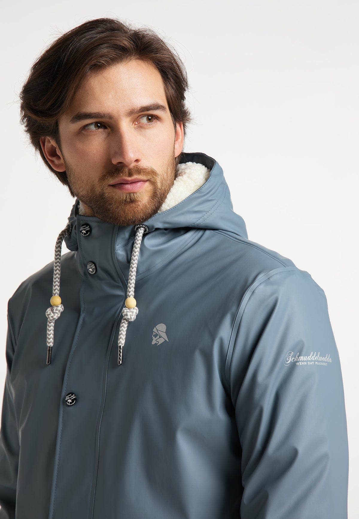 Schmuddelwedda Men's Regenjacke mit Teddyfutter