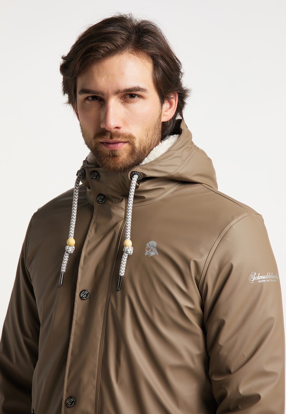 Schmuddelwedda Men's Regenjacke mit Teddyfutter