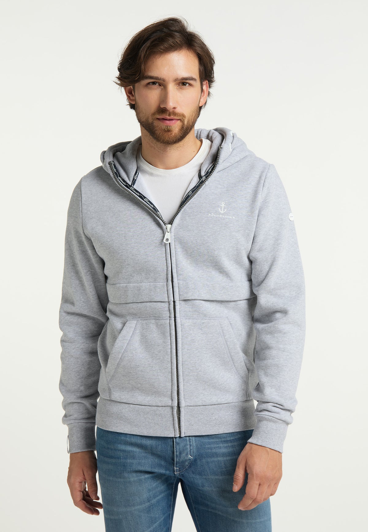 DreiMaster Maritim Herren-Sweatshirtjacke mit Kapuze