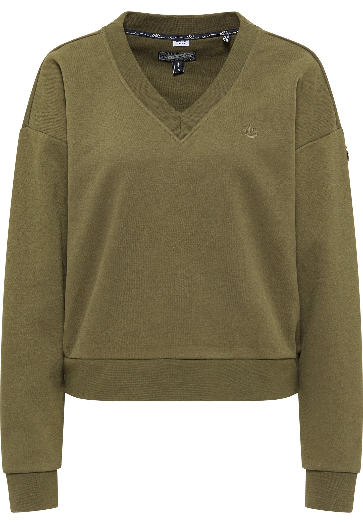 DreiMaster Vintage Damen Sweatshirt mit V-Ausschnitt