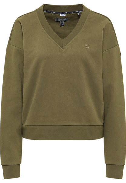 DreiMaster Vintage Damen Sweatshirt mit V-Ausschnitt