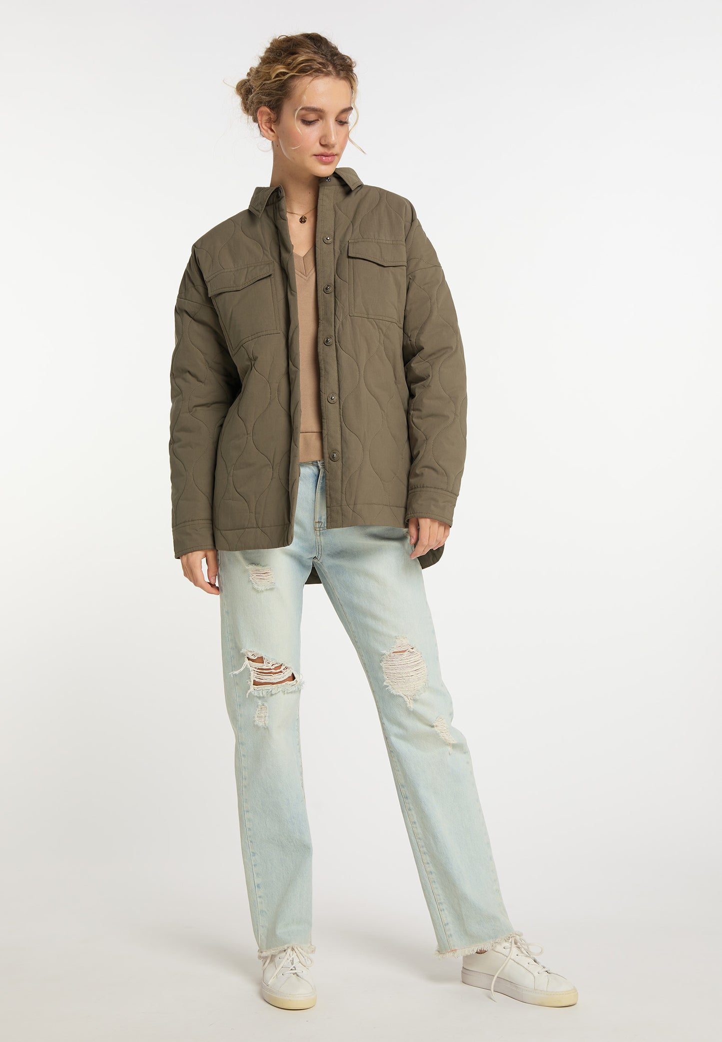 DreiMaster Vintage Damen Baumwoll Overshirt