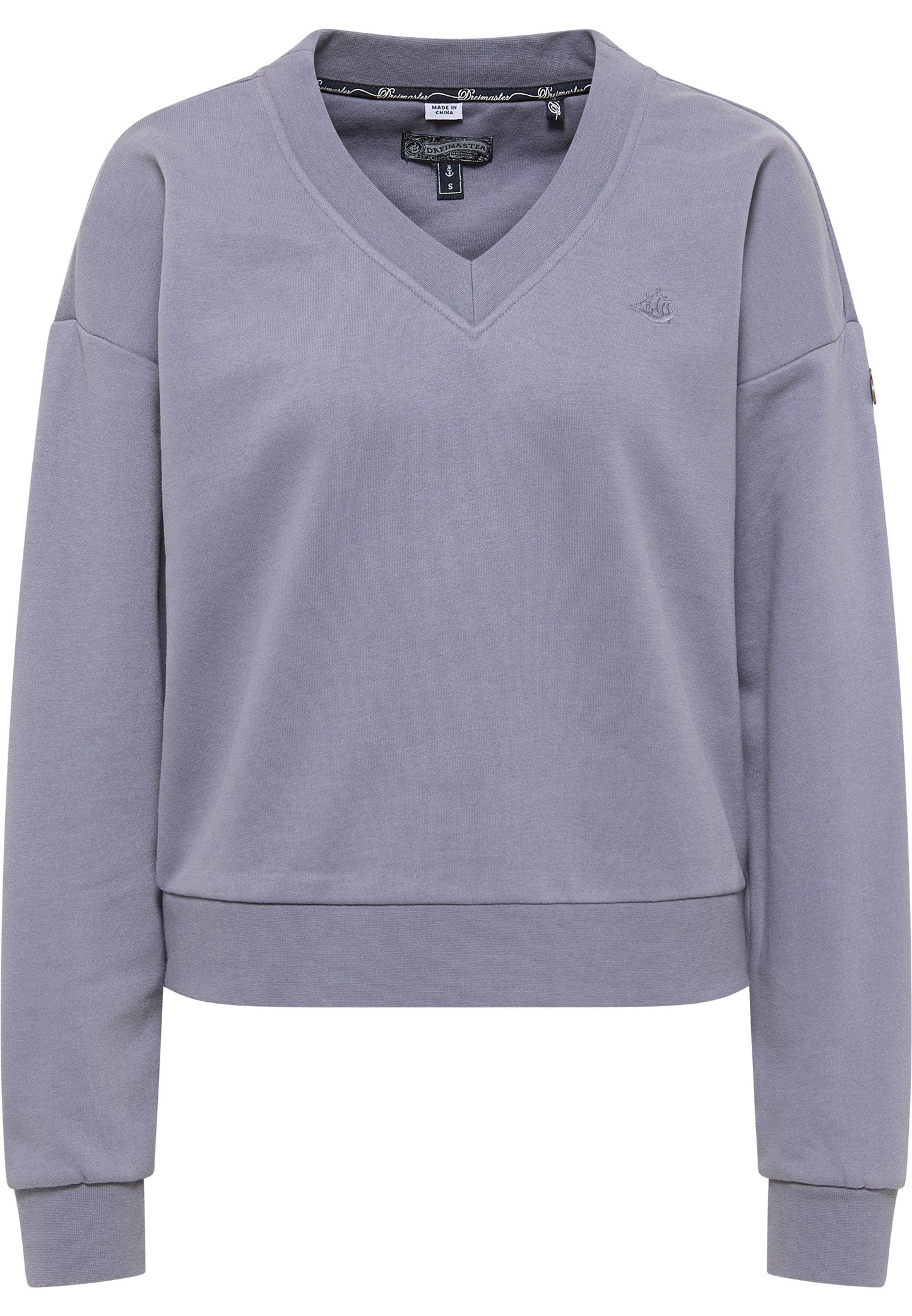 DreiMaster Vintage Damen Sweatshirt mit V-Ausschnitt