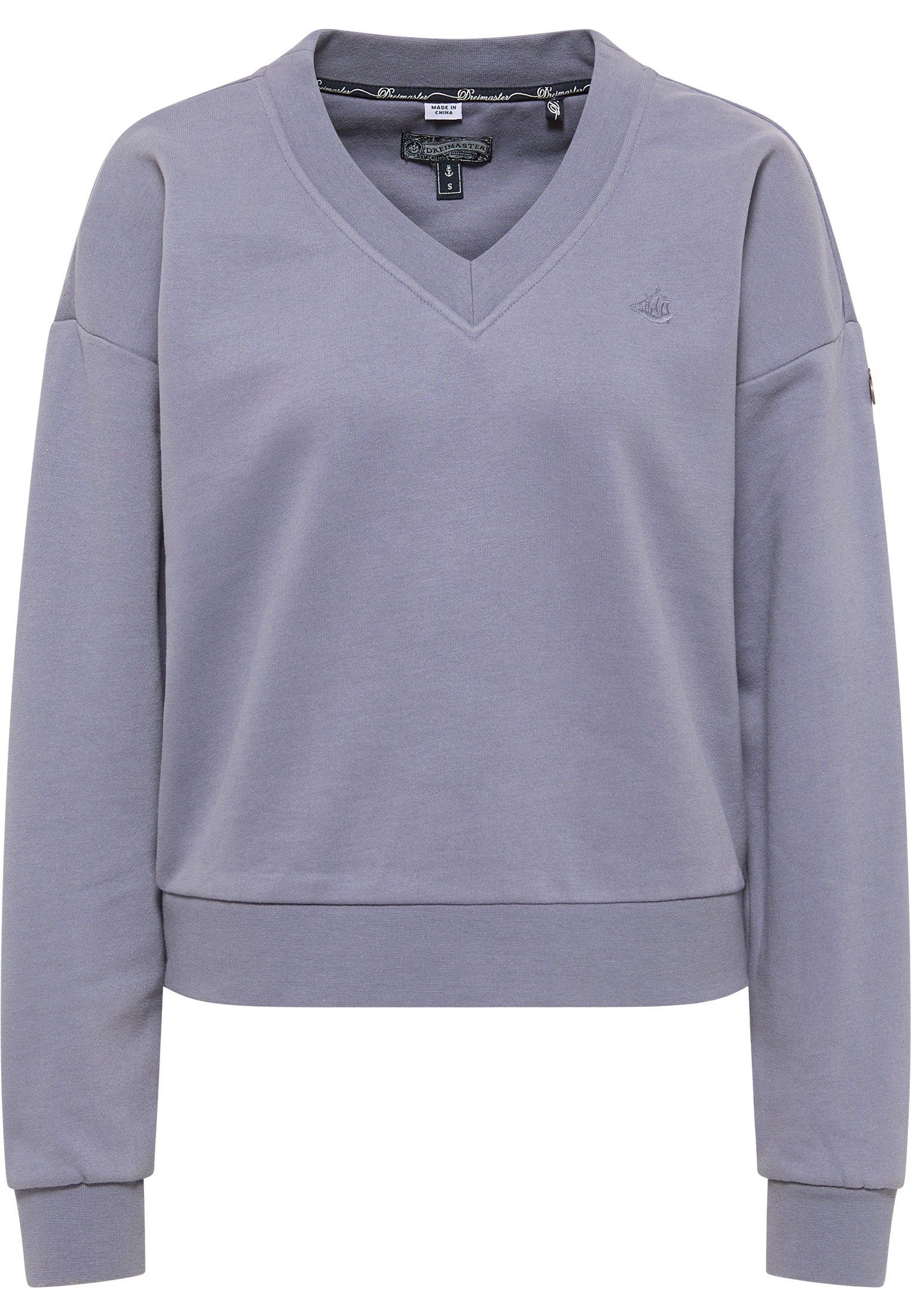 DreiMaster Vintage Damen Sweatshirt mit V-Ausschnitt