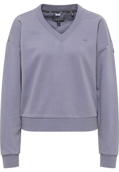 DreiMaster Vintage Damen Sweatshirt mit V-Ausschnitt
