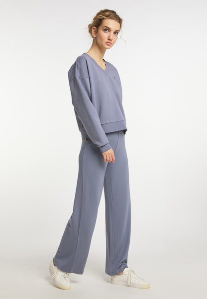 DreiMaster Vintage Damen Sweatshirt mit V-Ausschnitt