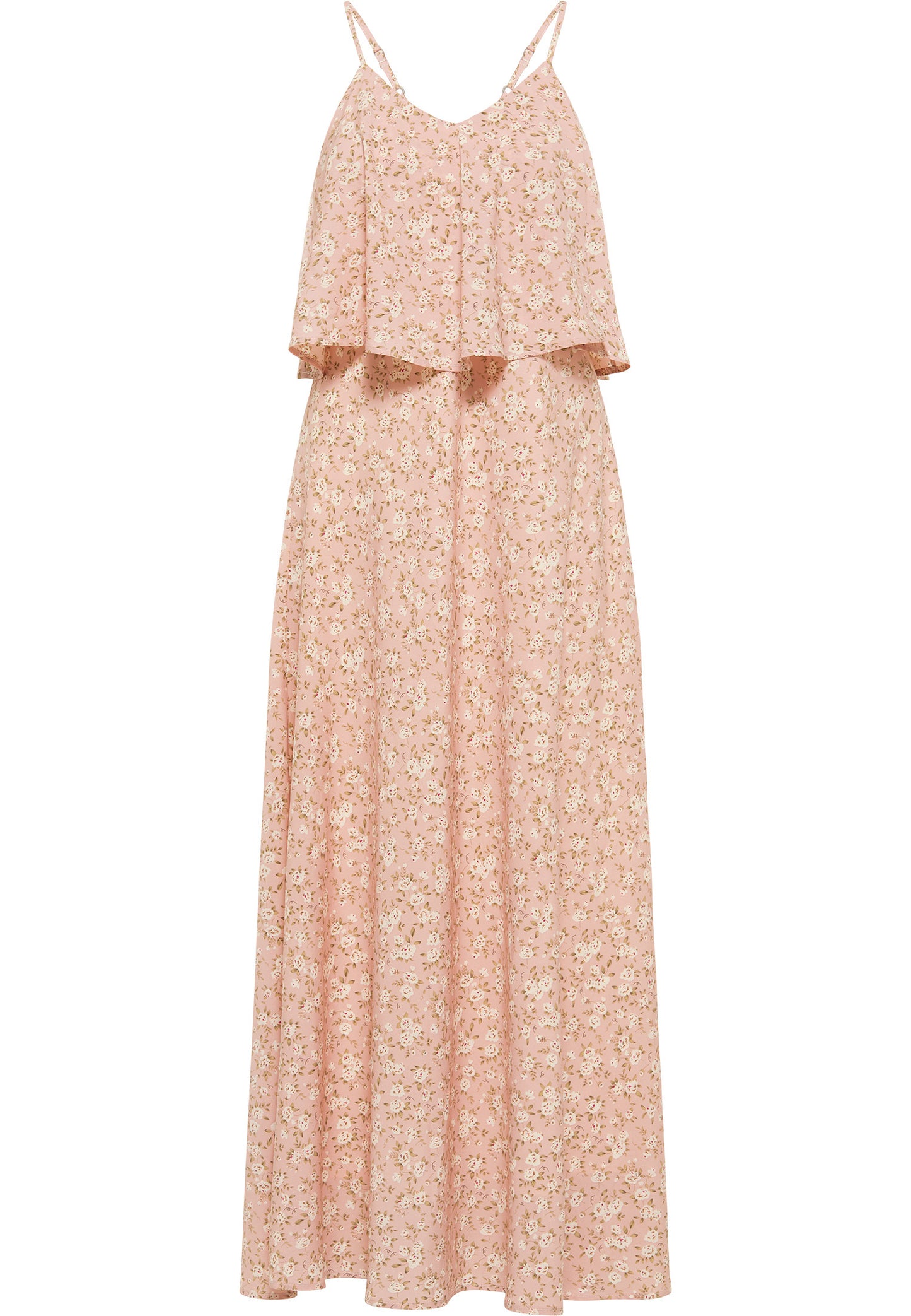 DreiMaster Vintage Damen Maxikleid mit Allover-Print