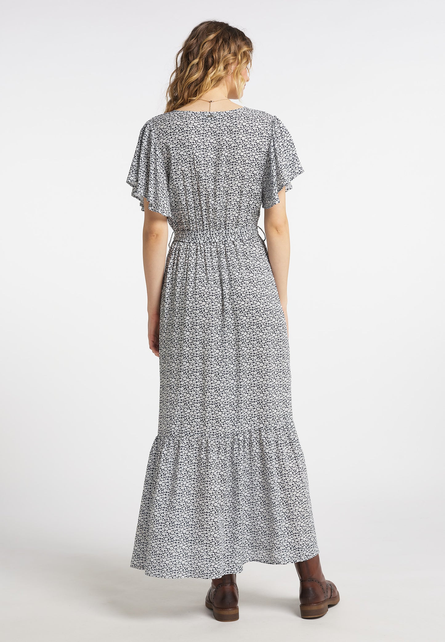 DreiMaster Vintage Damen-Maxikleid mit Blumenprint