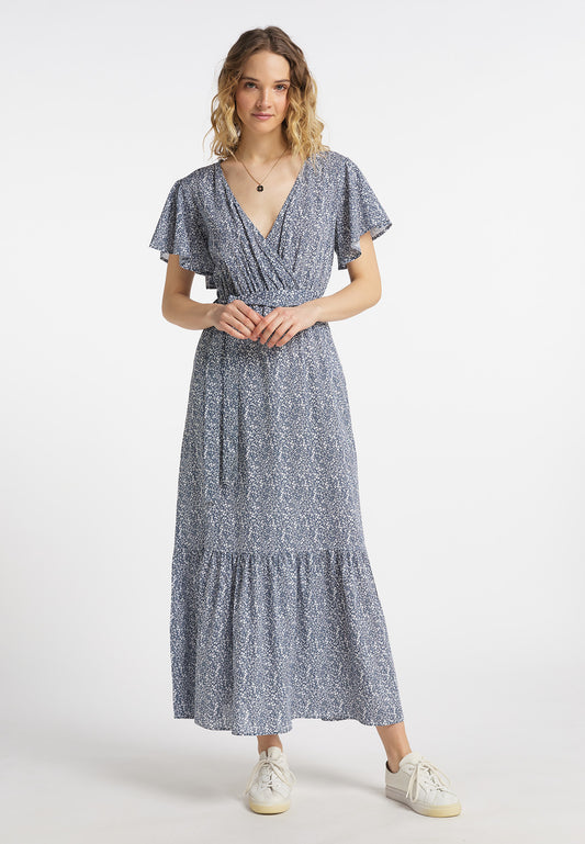 DreiMaster Vintage Damen-Maxikleid mit Blumenprint