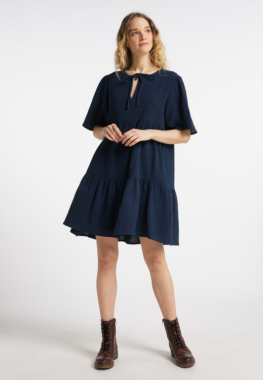 DreiMaster Vintage Damenkleid aus Baumwollmusselin