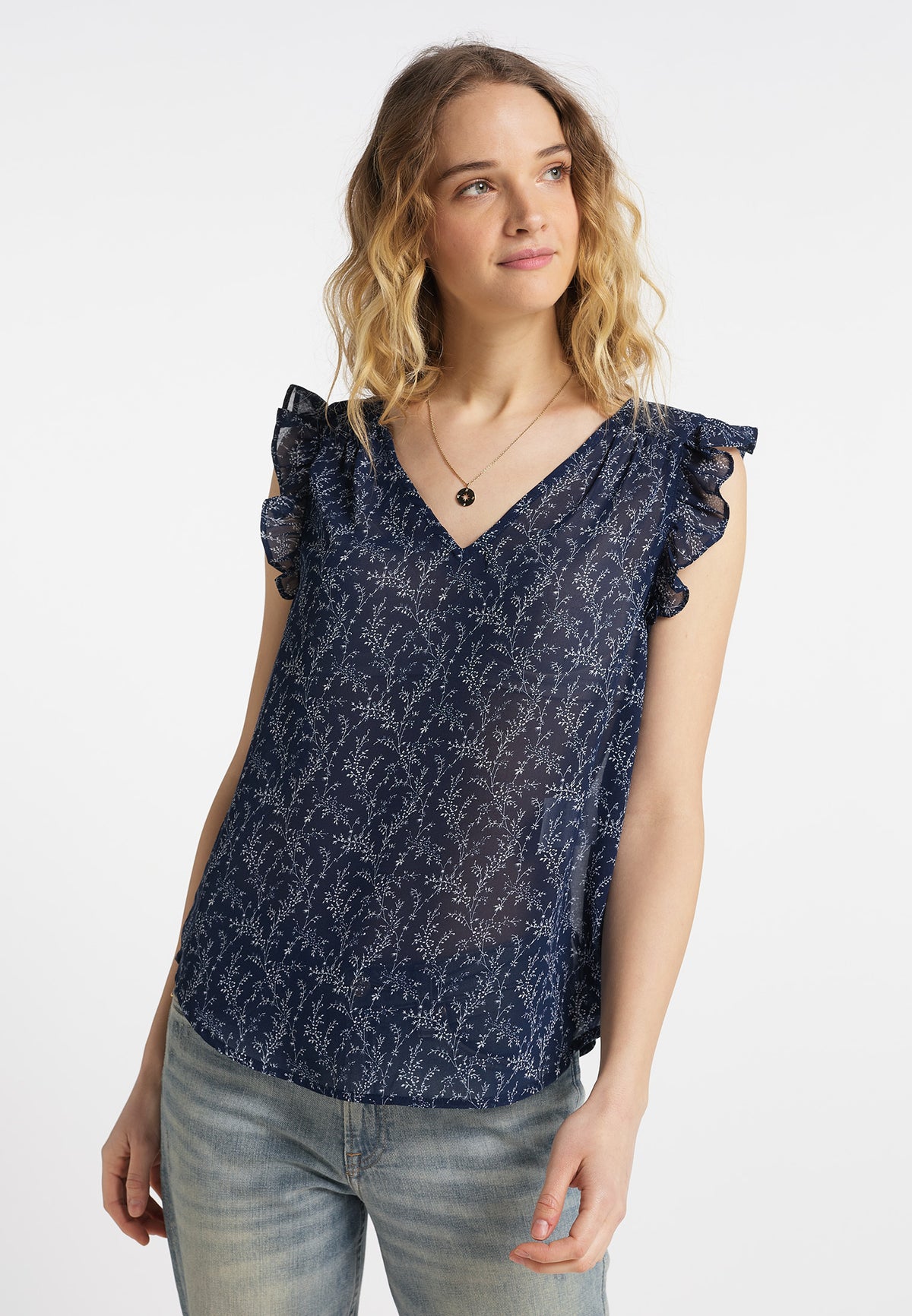 DreiMaster Vintage Damen-Kurzarmbluse