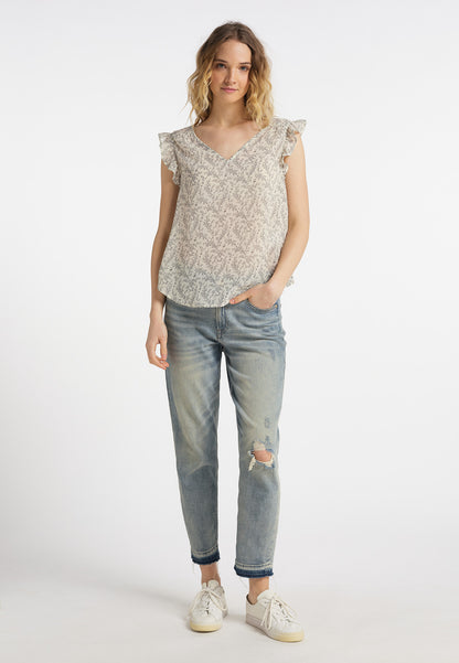 DreiMaster Vintage Damen-Kurzarmbluse