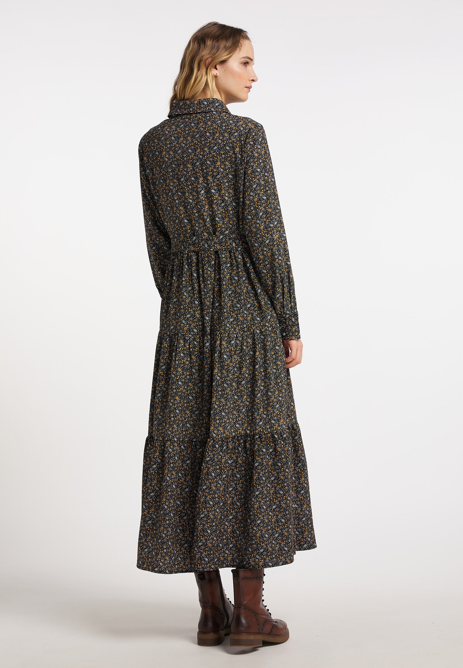 DreiMaster Vintage Damen-Maxikleid mit Blumenprint