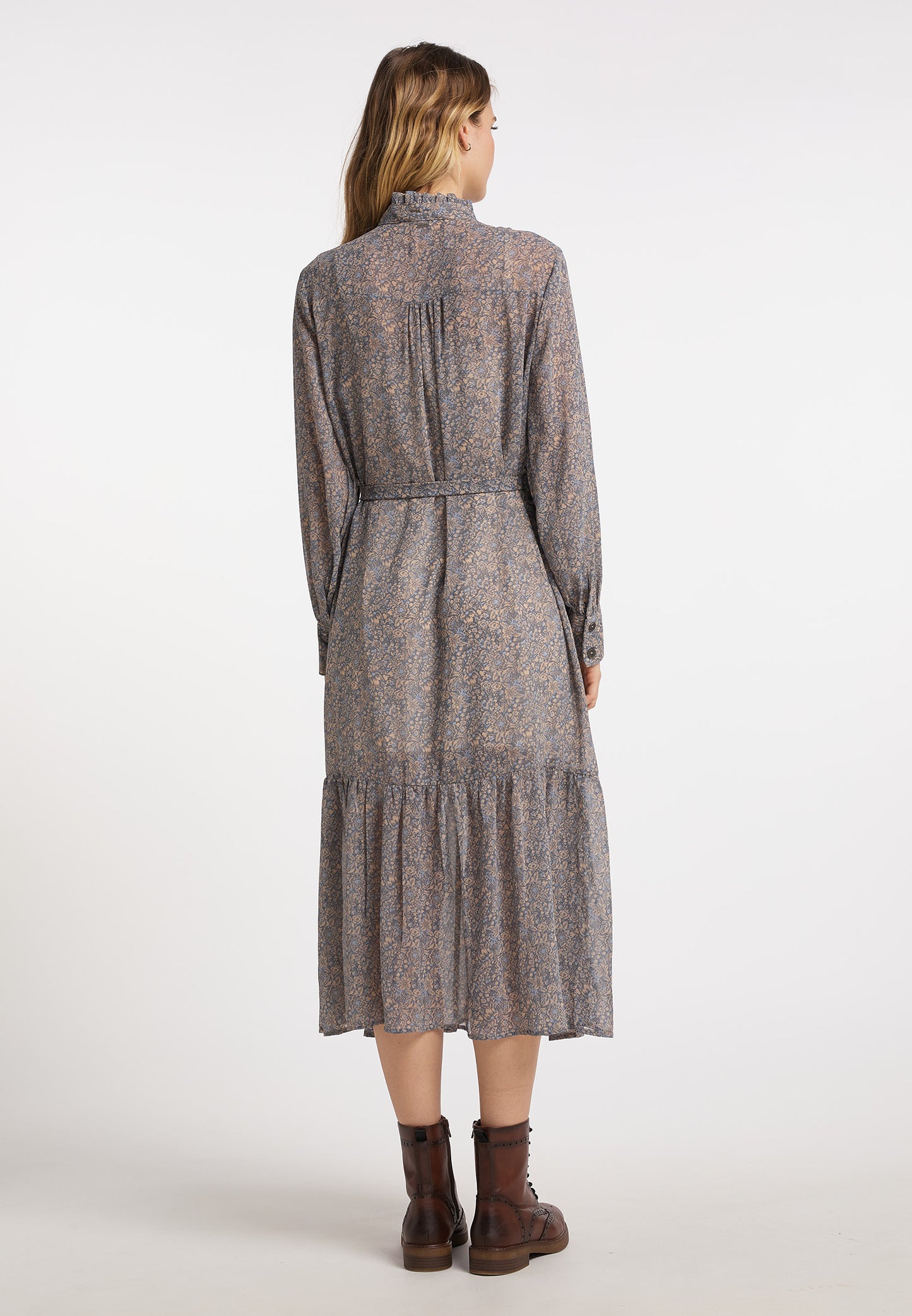 DreiMaster Vintage Damen-Maxikleid mit Allover-Print