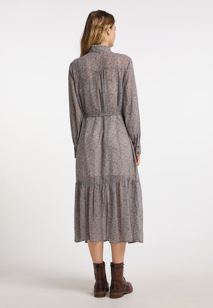 DreiMaster Vintage Damen-Maxikleid mit Allover-Print
