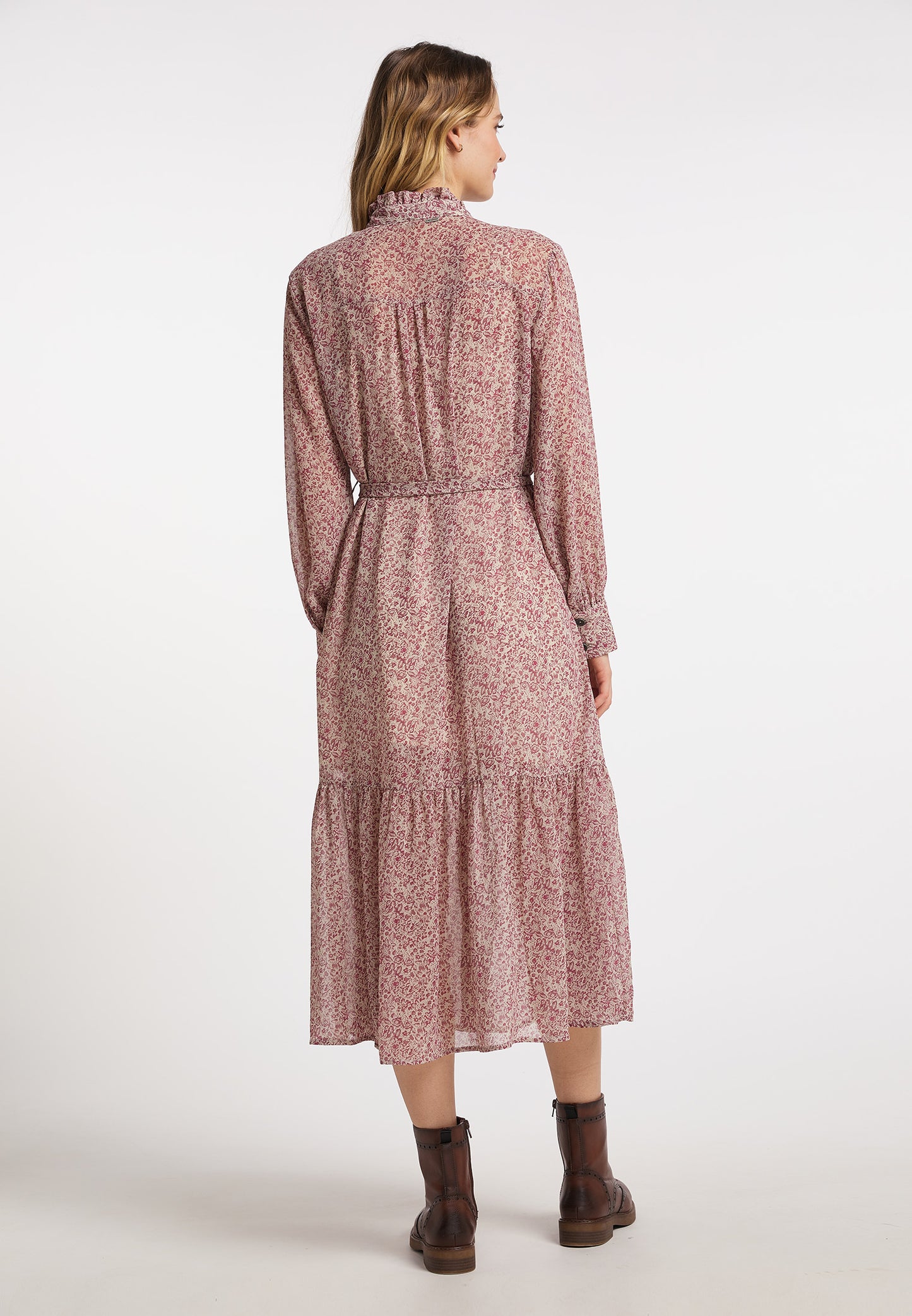 DreiMaster Vintage Damen-Maxikleid mit Allover-Print