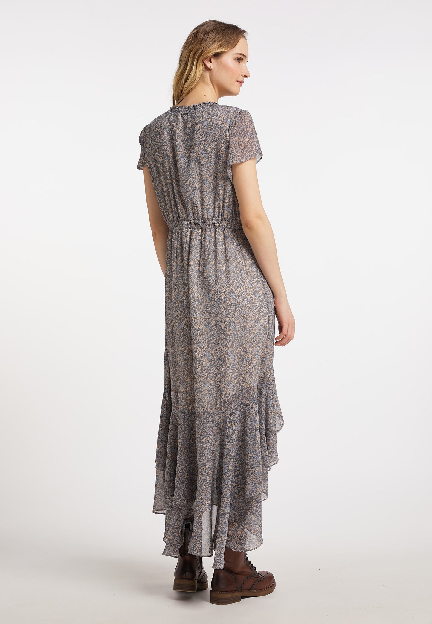 DreiMaster Vintage Damen-Maxikleid mit Allover-Print