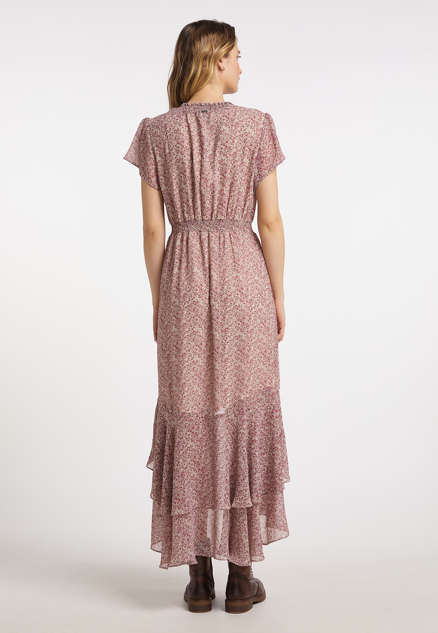 DreiMaster Vintage Damen-Maxikleid mit Allover-Print
