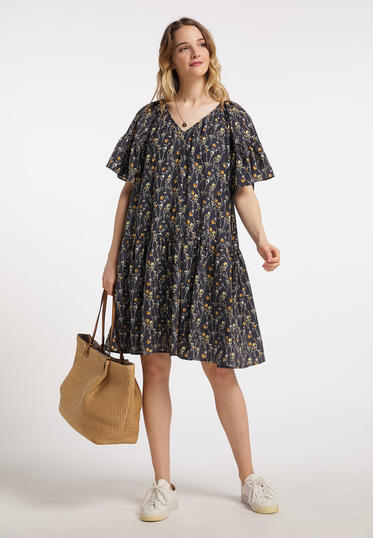 DreiMaster Vintage Damen Weites Midikleid