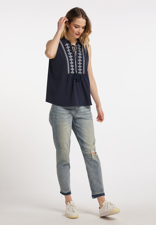 DreiMaster Vintage haftowany top bluzkowy