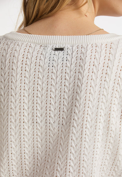 DreiMaster Vintage damski ażurowy sweter rozpinany