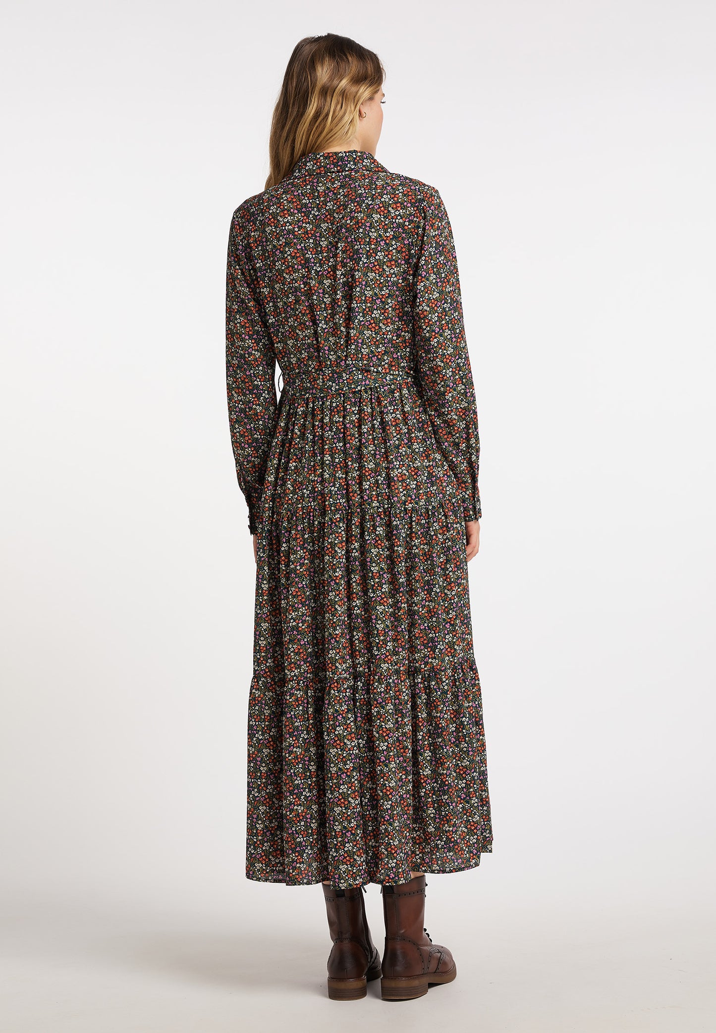 DreiMaster Vintage Damen-Maxikleid mit Blumenprint