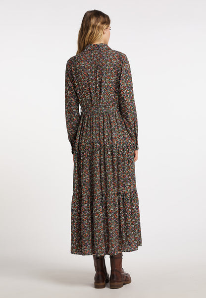 DreiMaster Vintage Damen-Maxikleid mit Blumenprint