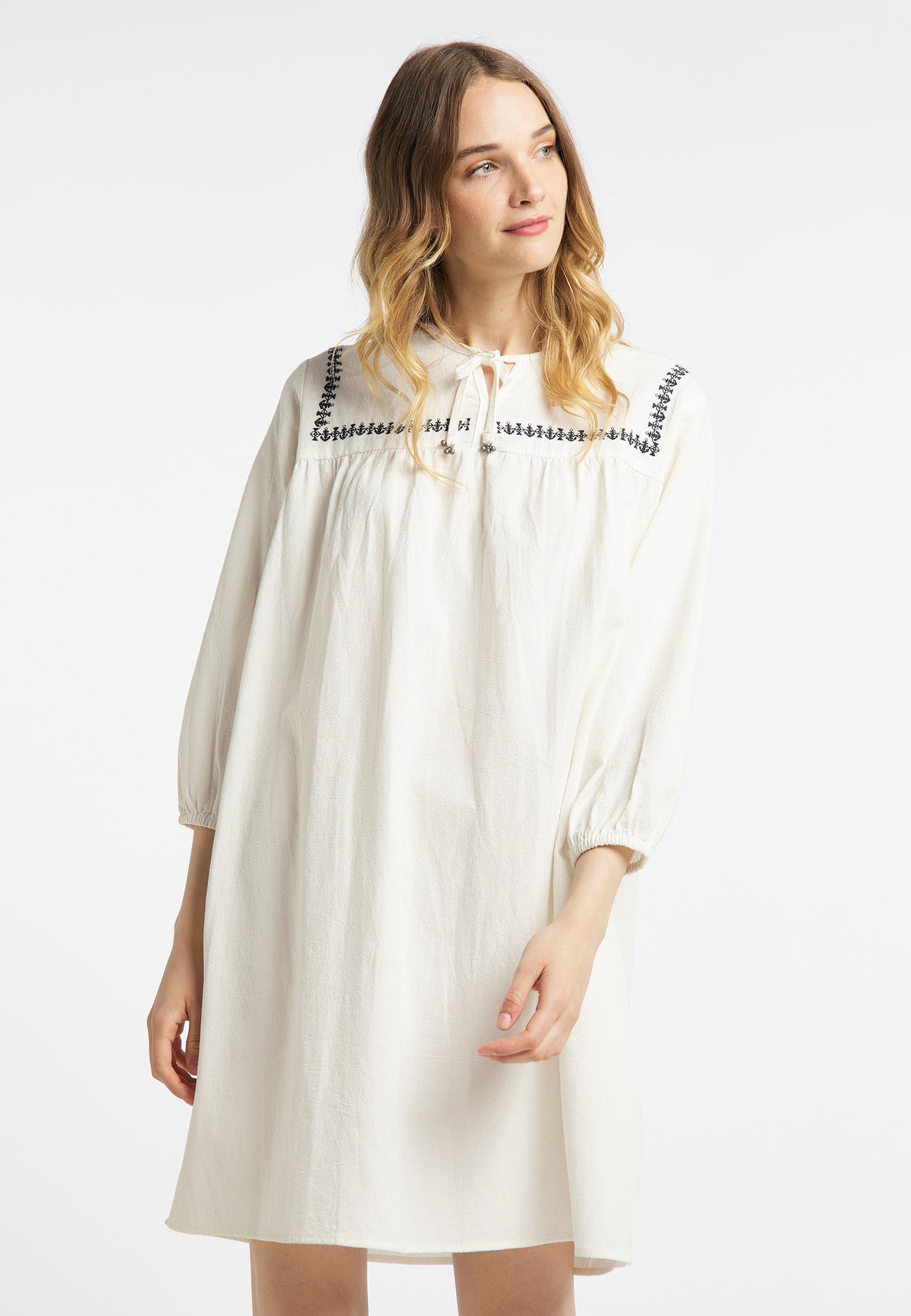 Midikleid mit Stickerei