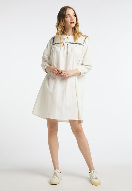 DreiMaster Vintage Damen-Midikleid mit Stickerei