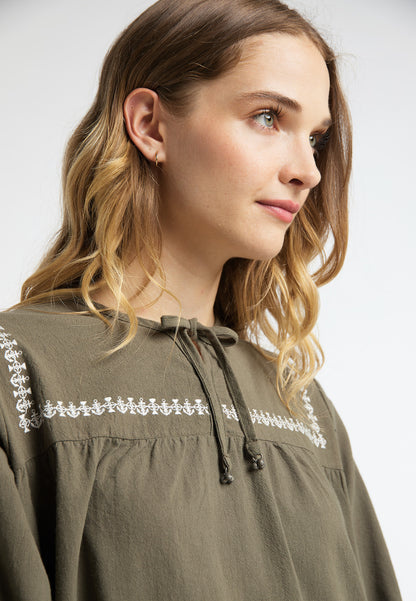 Midikleid mit Stickerei