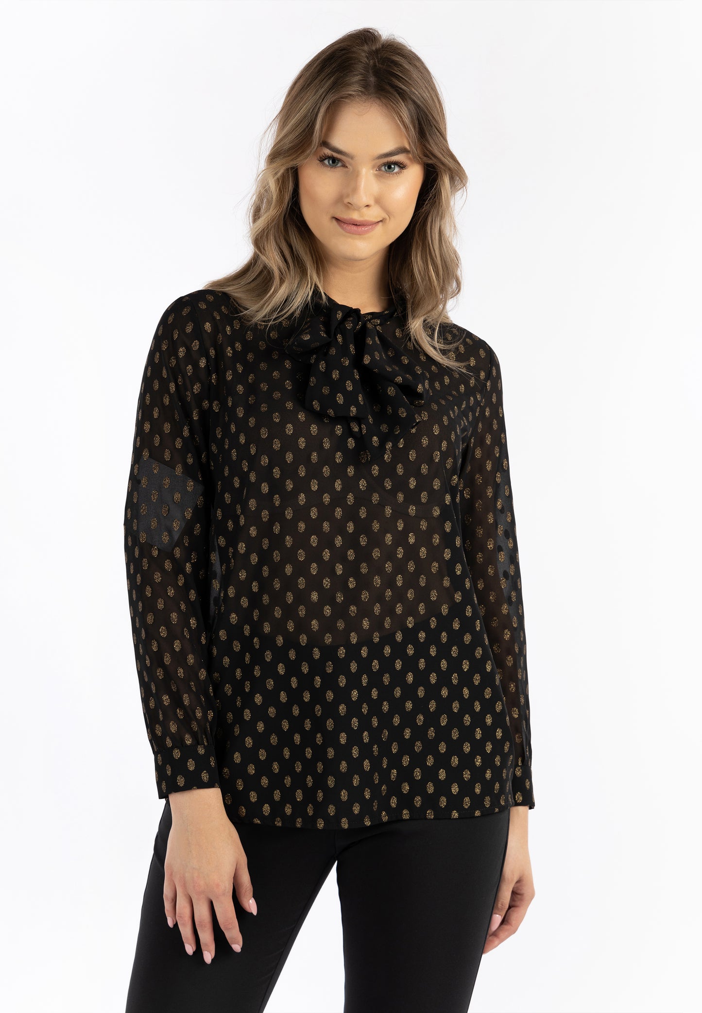 DreiMaster Klassik Women's Tie Neck Blouse - Schmuddelwedda Shop
