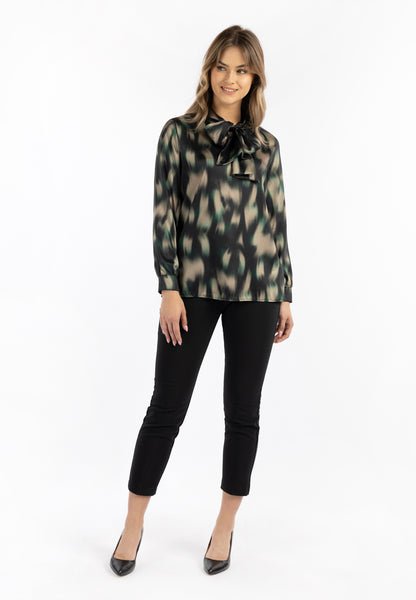 DreiMaster Klassik Damen Bluse mit Schleifenkragen