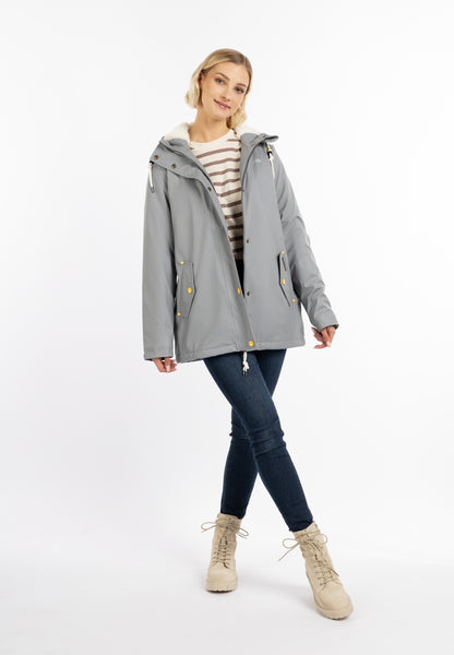 Schmuddelwedda Damen-Regenjacke mit Teddyfutter