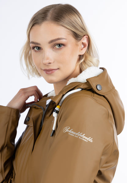 Schmuddelwedda Damen-Regenmantel mit Teddyfutter