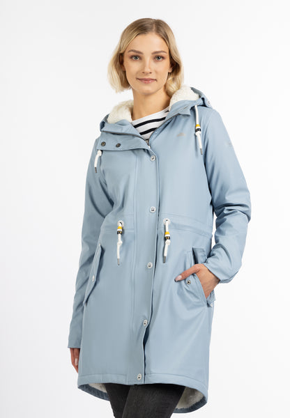 Schmuddelwedda Damen-Regenmantel mit Teddyfutter