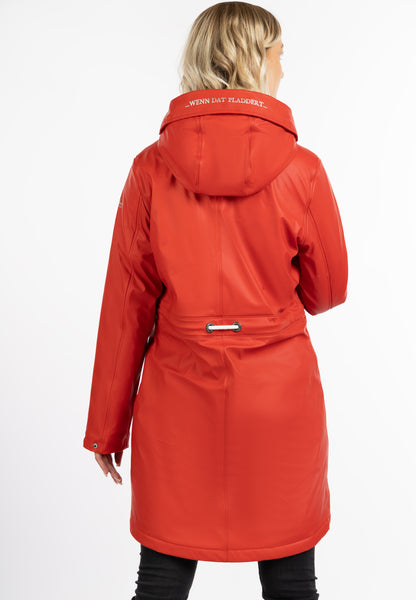 Schmuddelwedda Damen-Regenmantel mit Teddyfutter