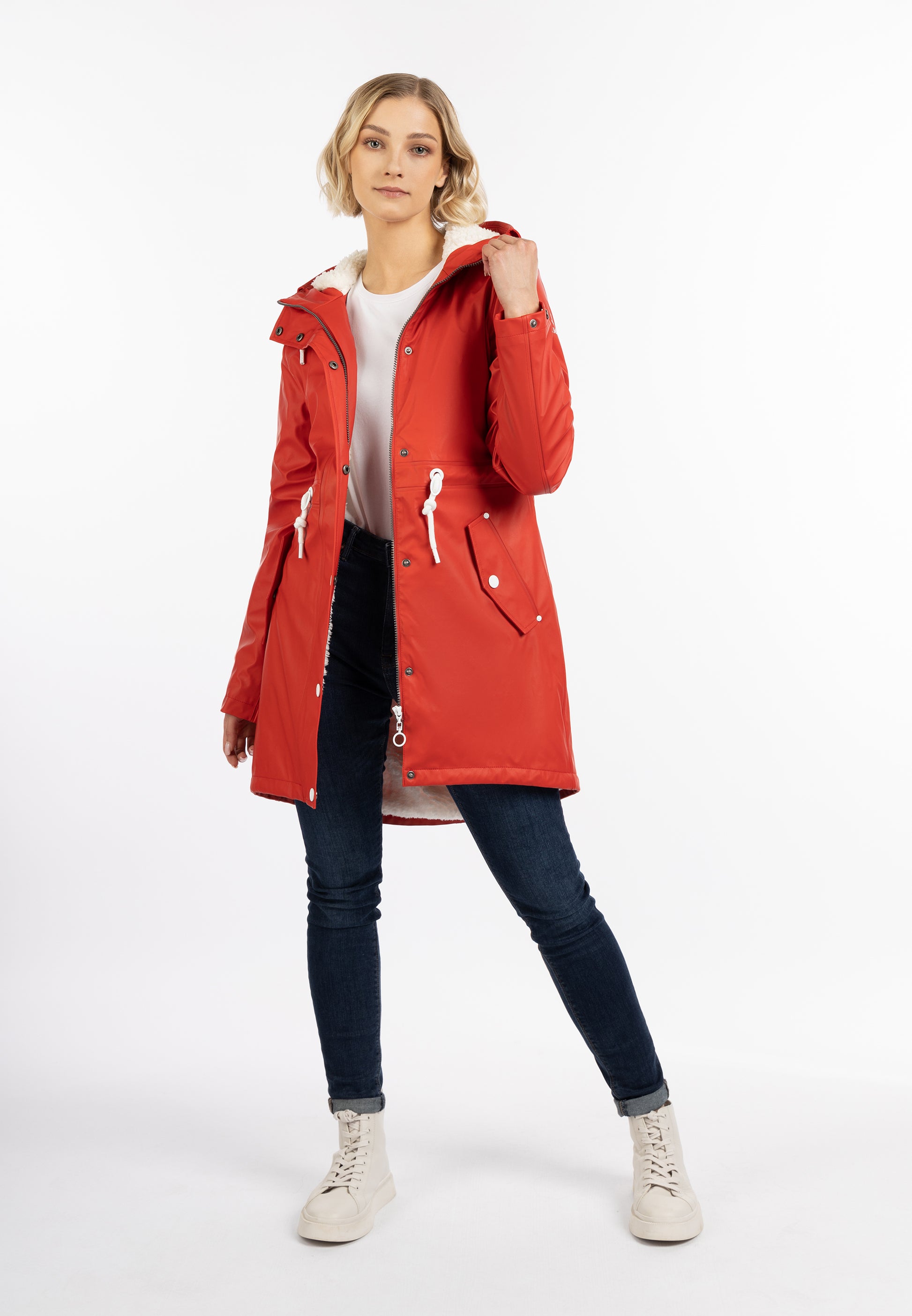 DreiMaster Maritim Damen Regenmantel mit Teddyfutter