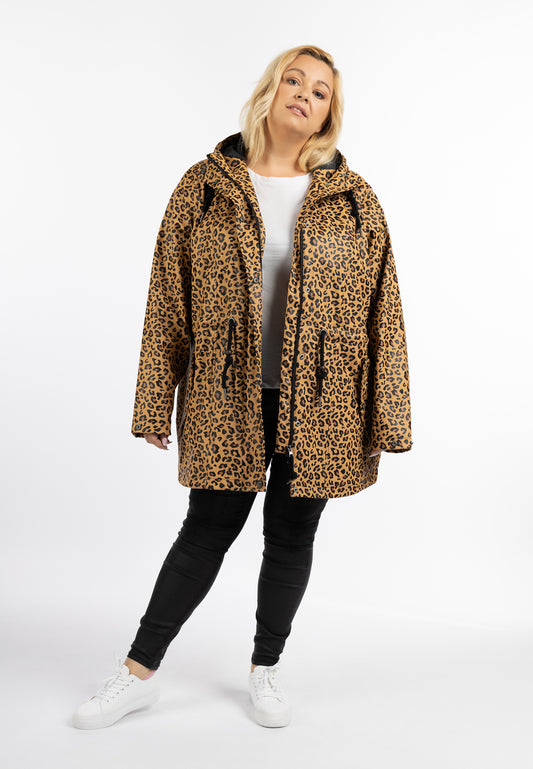 Schmuddelwedda Women's Plus Size Raincoat With Leopard Print