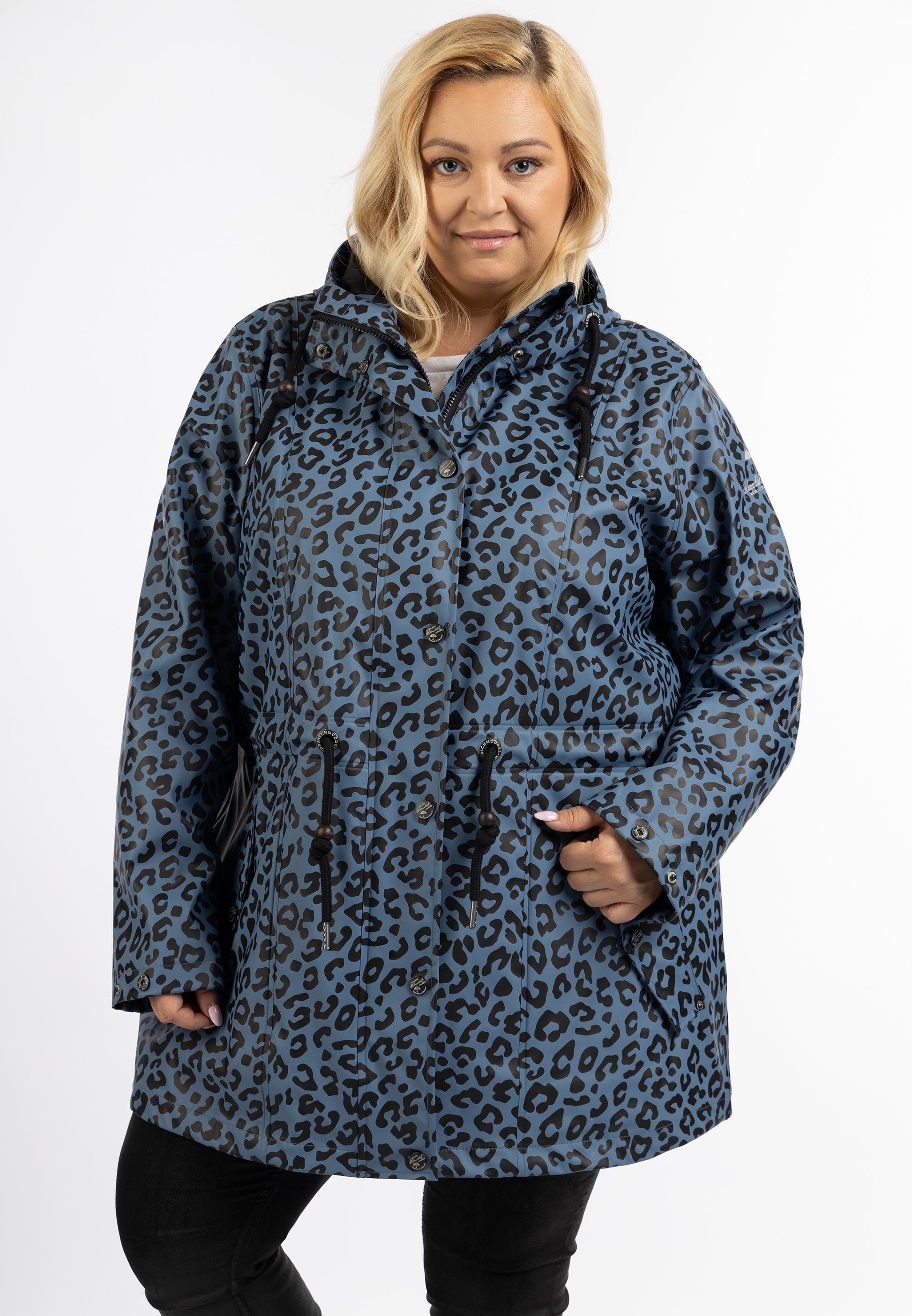 Schmuddelwedda Women's Plus Size Raincoat With Leopard Print Schmuddelwedda
