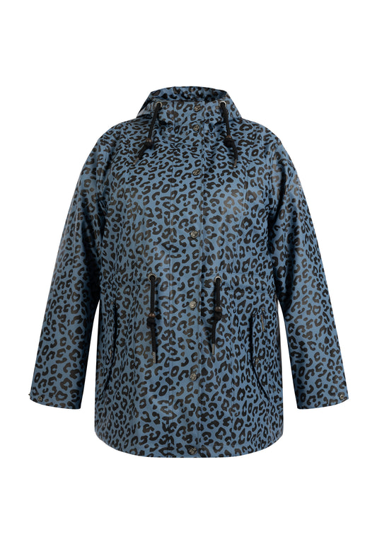 Plus Size Regenmantel mit Leoprint