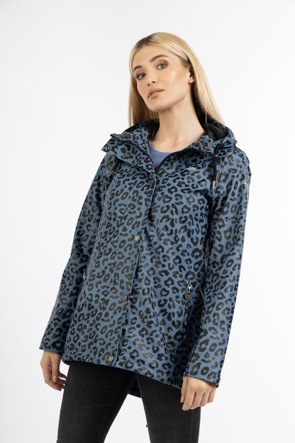 Schmuddelwedda Women's Rain Jacket With Leopard Print Schmuddelwedda