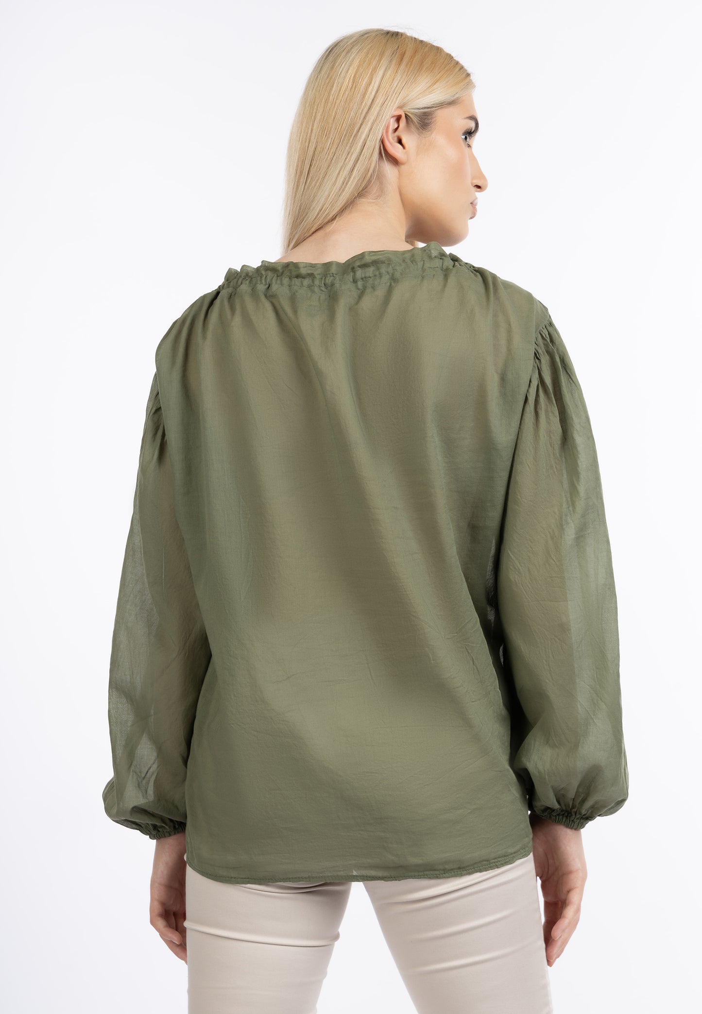 DreiMaster Klassik Damen Baumwollbluse