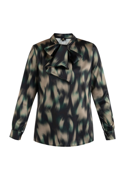 DreiMaster Klassik Damen Bluse mit Schleifenkragen