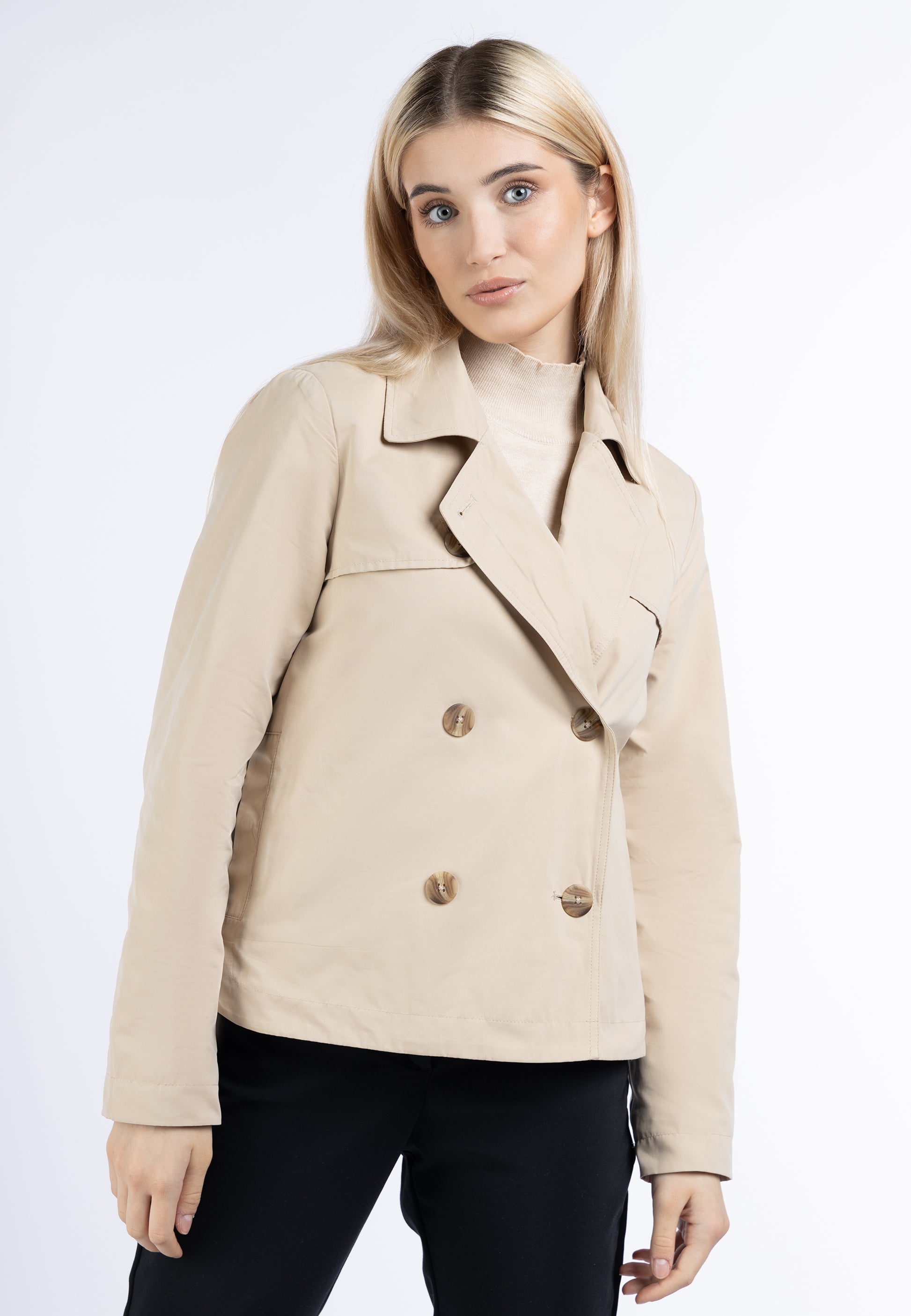 DreiMaster Klassik Women's Short Trench Jacket - Schmuddelwedda Shop